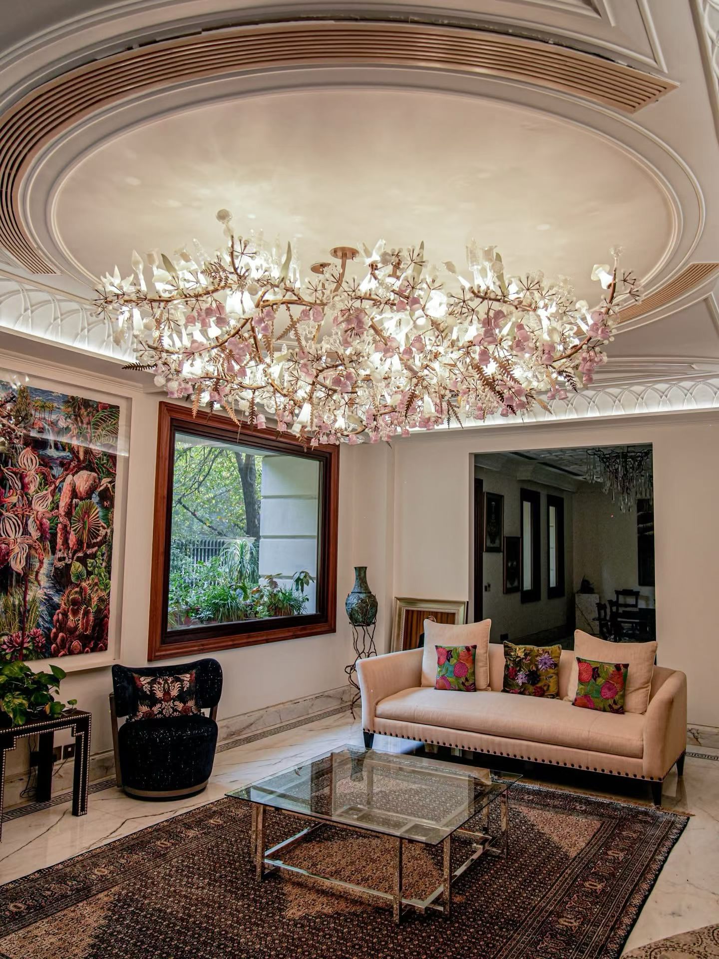 Custom Floral Chandelier for Private Villa